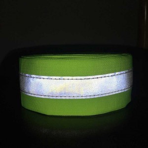 Sew on reflective ribbon warning trim for clothing